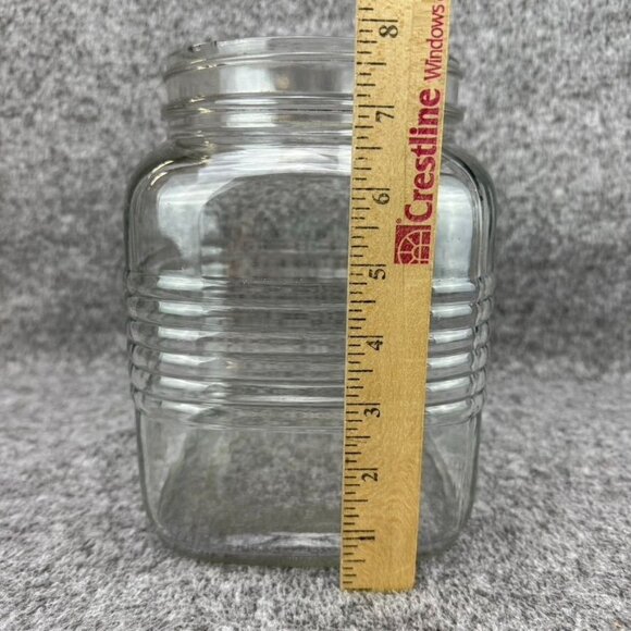 ✅VTG Owens-Illinois Glass Company Square Glass Jar CLEAR Art Deco *CHIP NO LID* - Picture 4 of 7